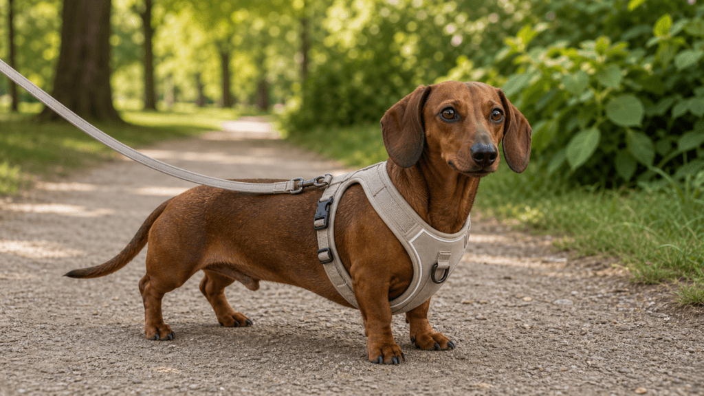 Welches Geschirr für den Dackel? Rücken schonen statt Halsband.