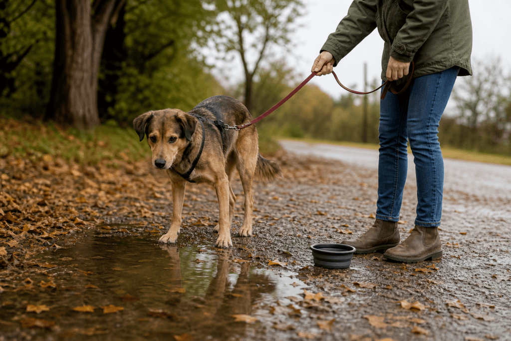 Hund trinkt aus Pfützen: Risiken richtig einschätzen