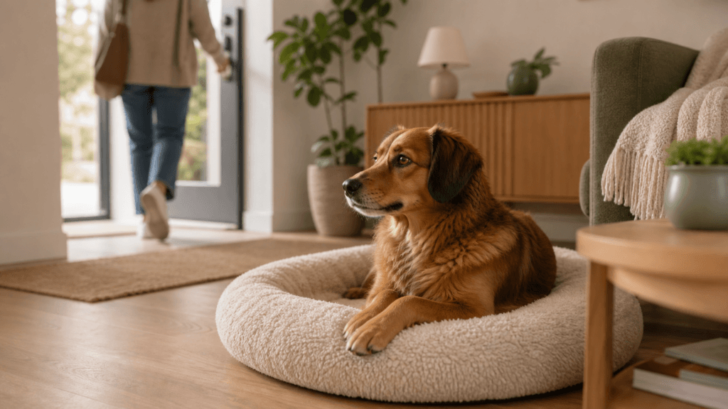 Alleinbleiben beim Hund üben: langsam raus, ruhig wieder rein