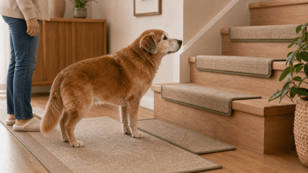Wenn die Treppe plötzlich nach Arbeit aussieht: Alltag mit Seniorhund